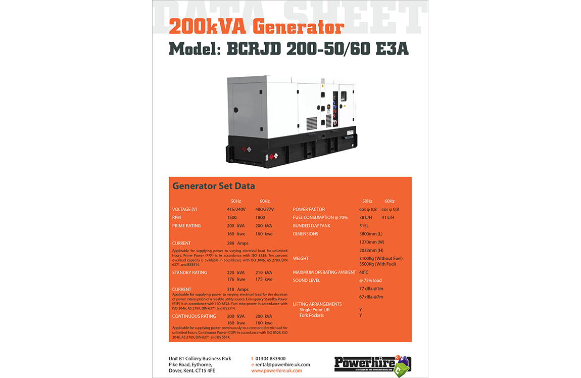 200kVA Generator Hire [Broadcrown]