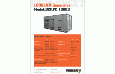 1000kVA Generator Hire [20ft Super Silent]