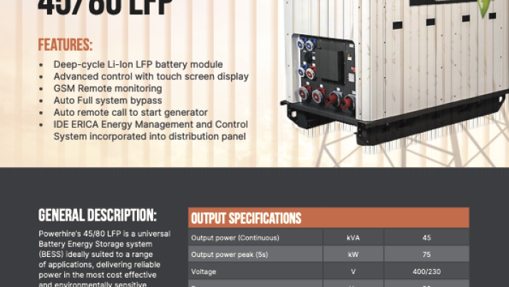 Battery Energy Storage System 45/80 LFP BESS