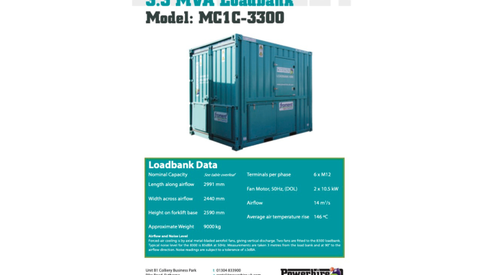 3.3 MVA Loadbank