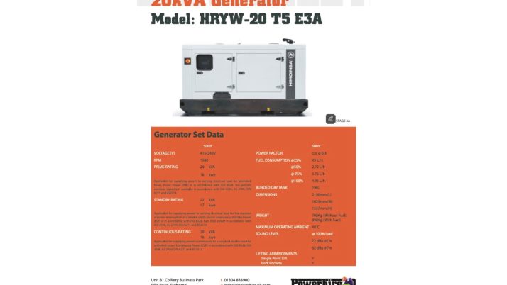 20kVA Generator Hire [Himoinsa]