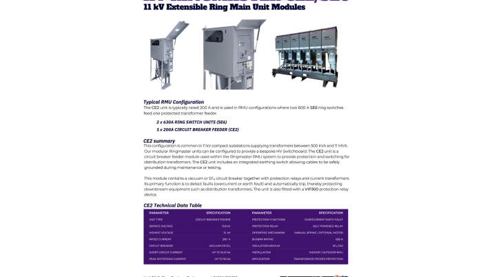 HV Ringmaster CE2/SE6 Protection/Switch