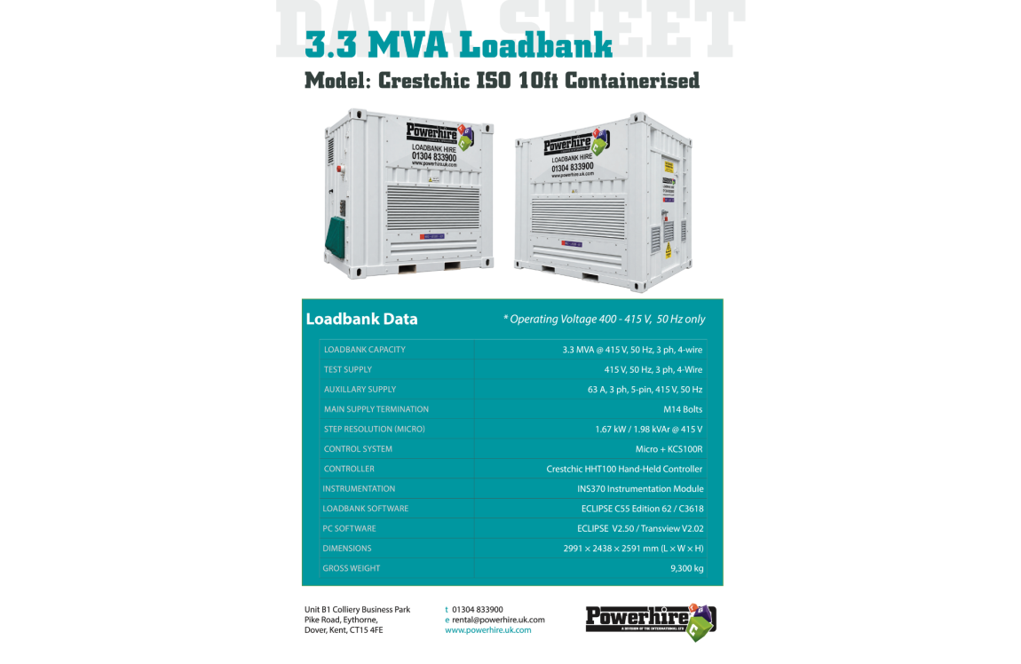 3.3 MVA Loadbank